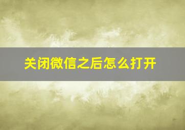 关闭微信之后怎么打开