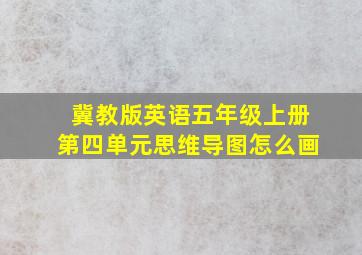 冀教版英语五年级上册第四单元思维导图怎么画