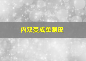 内双变成单眼皮