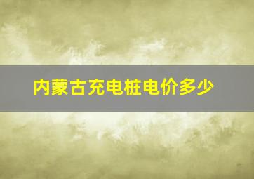 内蒙古充电桩电价多少