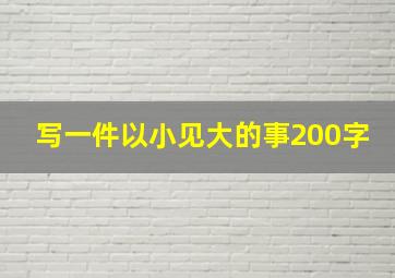 写一件以小见大的事200字