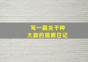 写一篇关于种大蒜的观察日记