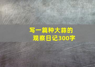 写一篇种大蒜的观察日记300字