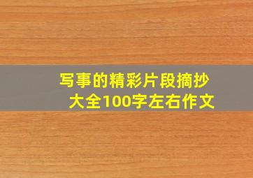 写事的精彩片段摘抄大全100字左右作文