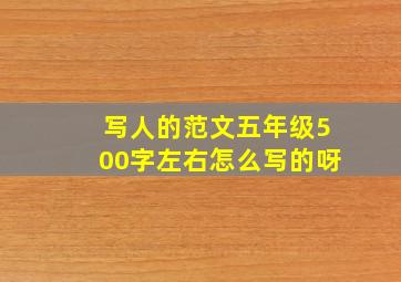 写人的范文五年级500字左右怎么写的呀