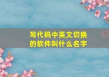 写代码中英文切换的软件叫什么名字