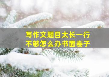 写作文题目太长一行不够怎么办书面卷子