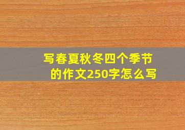 写春夏秋冬四个季节的作文250字怎么写