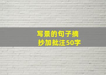 写景的句子摘抄加批注50字