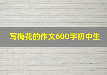 写梅花的作文600字初中生