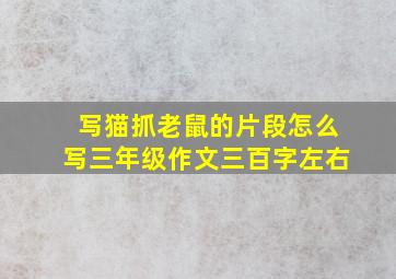 写猫抓老鼠的片段怎么写三年级作文三百字左右