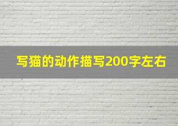 写猫的动作描写200字左右