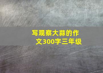 写观察大蒜的作文300字三年级