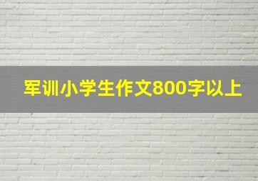 军训小学生作文800字以上