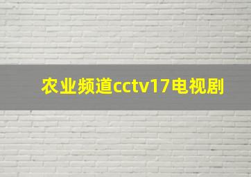 农业频道cctv17电视剧