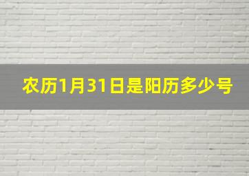 农历1月31日是阳历多少号