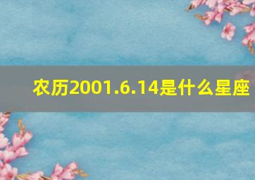 农历2001.6.14是什么星座