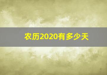 农历2020有多少天