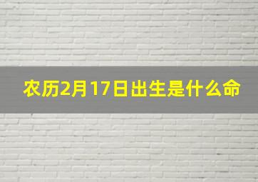 农历2月17日出生是什么命