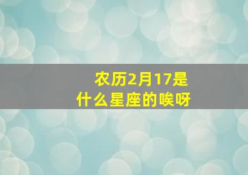 农历2月17是什么星座的唉呀