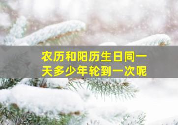 农历和阳历生日同一天多少年轮到一次呢