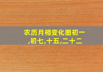 农历月相变化图初一,初七,十五,二十二