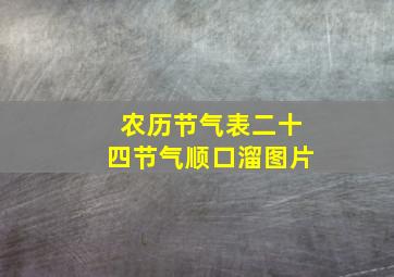 农历节气表二十四节气顺口溜图片