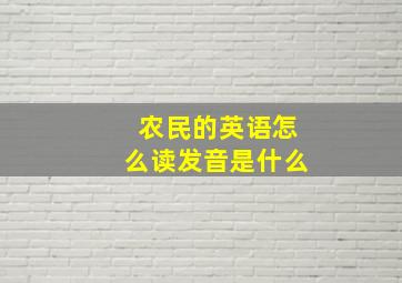 农民的英语怎么读发音是什么