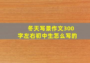 冬天写景作文300字左右初中生怎么写的