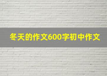 冬天的作文600字初中作文