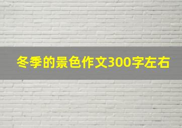 冬季的景色作文300字左右