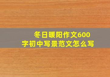 冬日暖阳作文600字初中写景范文怎么写