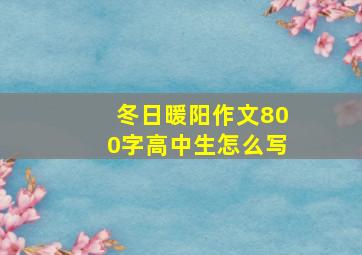 冬日暖阳作文800字高中生怎么写