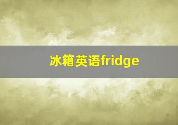 冰箱英语fridge