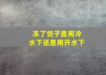 冻了饺子是用冷水下还是用开水下