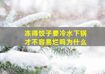 冻得饺子要冷水下锅才不容易烂吗为什么