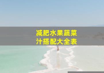 减肥水果蔬菜汁搭配大全表