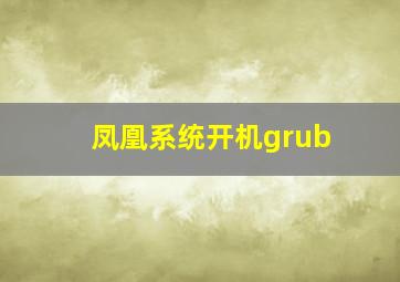 凤凰系统开机grub