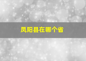 凤阳县在哪个省