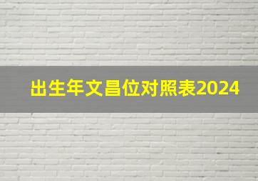 出生年文昌位对照表2024