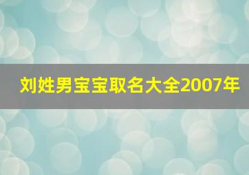 刘姓男宝宝取名大全2007年