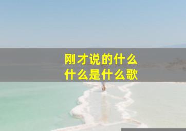 刚才说的什么什么是什么歌