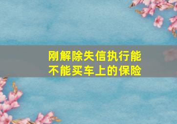 刚解除失信执行能不能买车上的保险