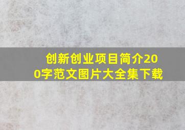 创新创业项目简介200字范文图片大全集下载