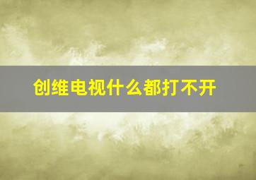 创维电视什么都打不开