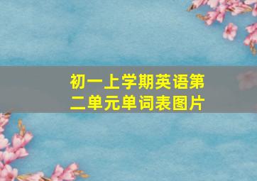 初一上学期英语第二单元单词表图片