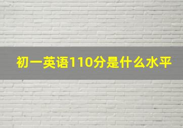 初一英语110分是什么水平