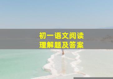 初一语文阅读理解题及答案