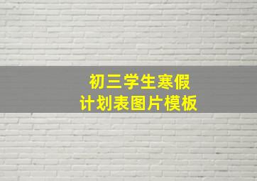 初三学生寒假计划表图片模板