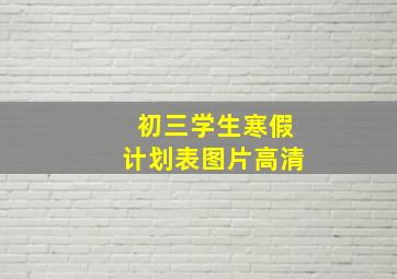 初三学生寒假计划表图片高清